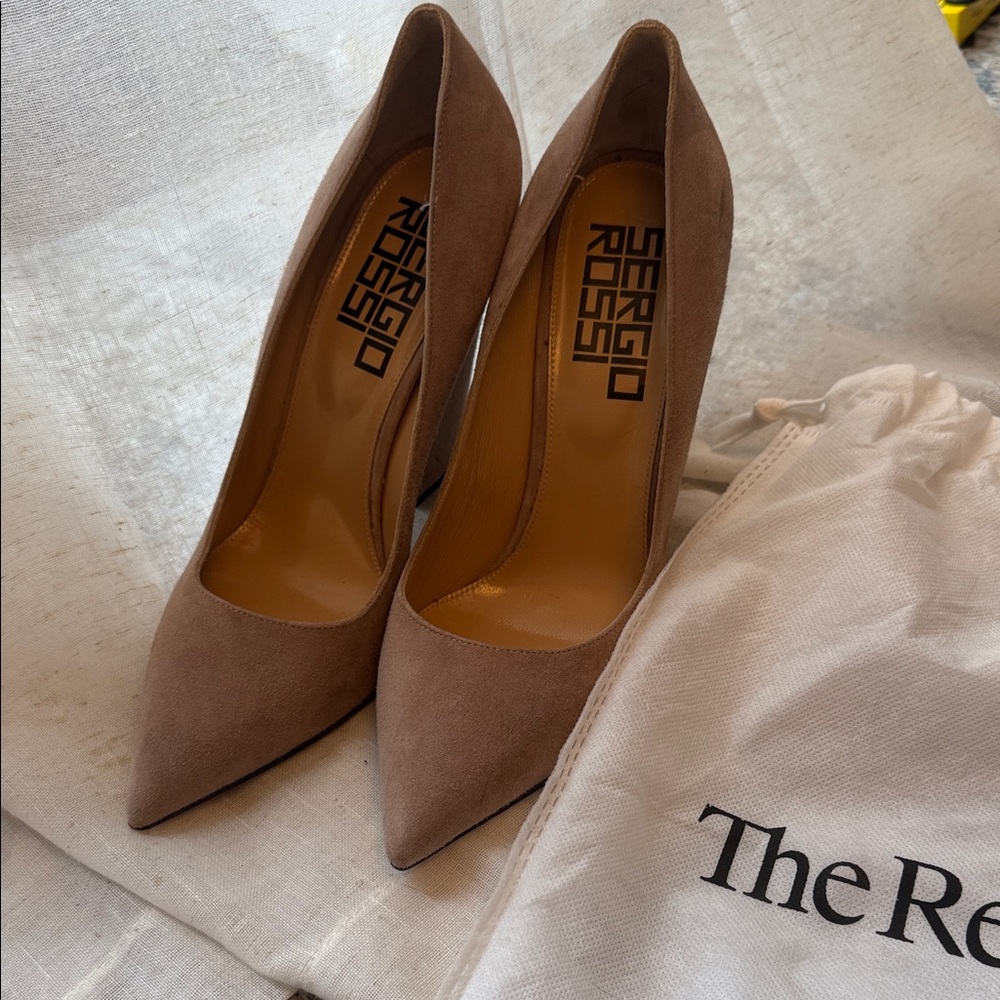 Sergio Rossi Elegant Brown Suede Heels